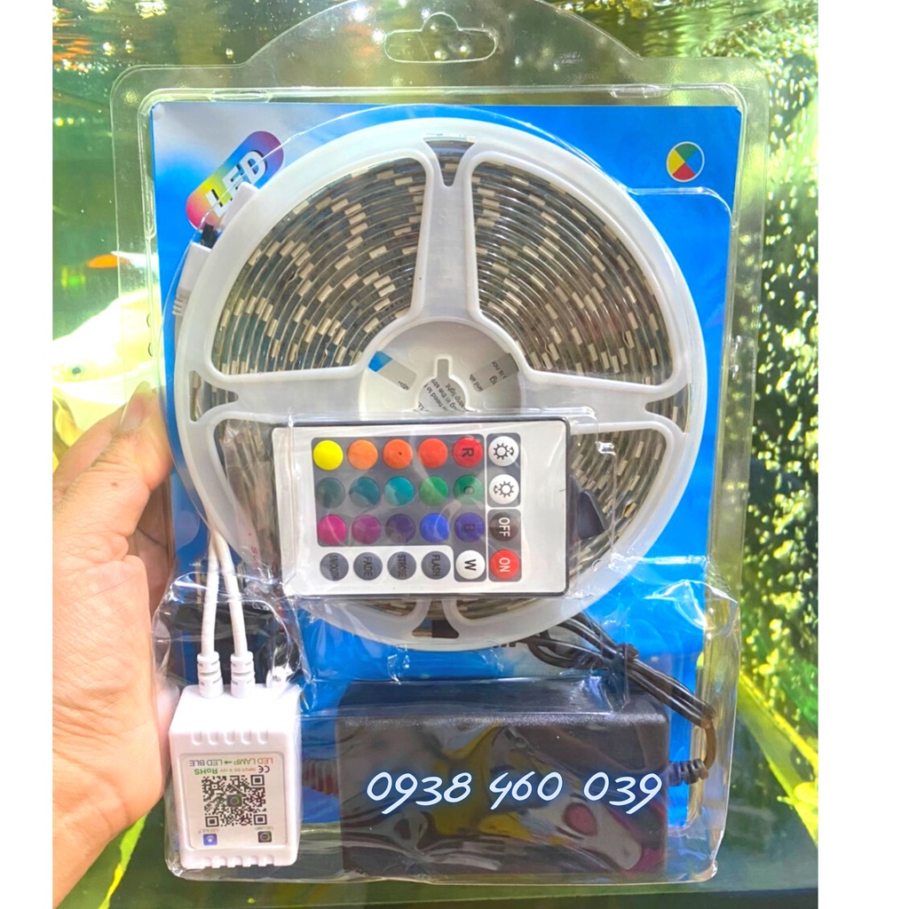 Bộ đèn led dán 5m đổi nhiều màu (RGB) có chỉnh app kèm bộ điều khiển ...