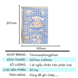 Sổ Lò Xo A5 Tay Mini Ghi Chú Cute Ghi Chép Dễ Thương Học Sinh Timo VPS19