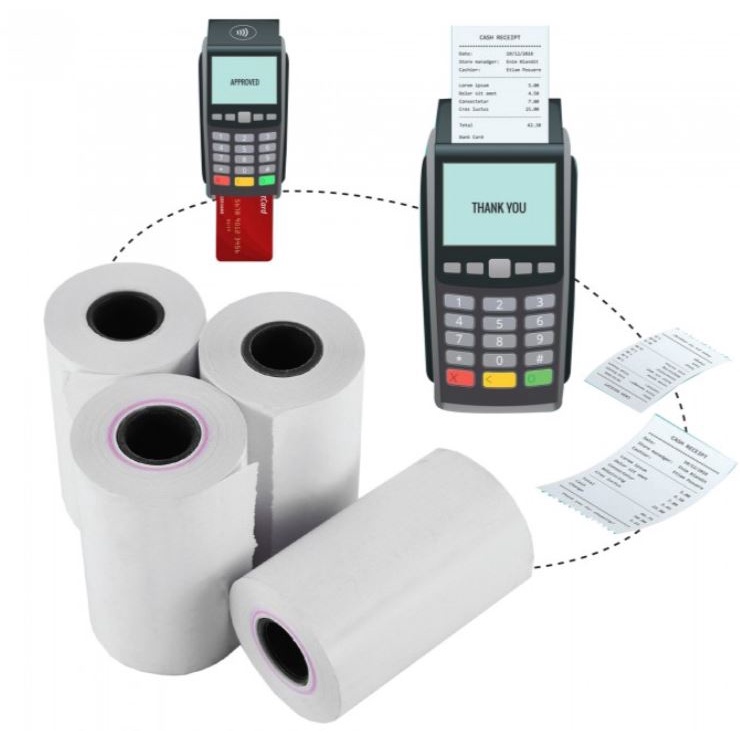 [THÙNG 50 CUỘN] Giấy in bill K58*38 K57 K58 58mm giấy in nhiệt K57x38mm in máy pos cầm tay máy cà thẻ K57x38 in hoá đơn