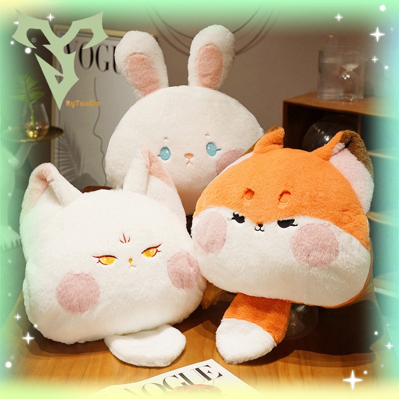 Rytanda Thỏ búp bê Teddy Bear Plush Toy Fox nhồi bông đồ chơi thỏ dễ thương Fox tay ấm gối cho trẻ em quà sinh nhật Giáng sinh