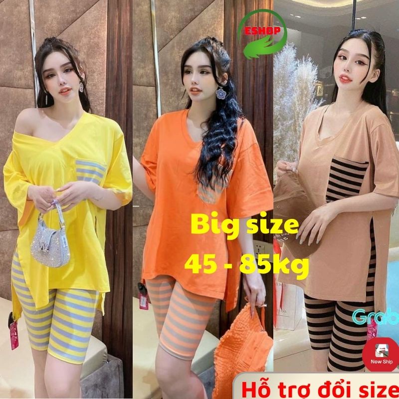 Đồ Bộ Nữ Eshop Đồ Bộ Mặc Nhà Nữ Bigsize Quần Lửng Ngố Thun Gân Thể Thao Trung Niên Đẹp Dễ Thương Đi Chơi Ngủ Cute Db51