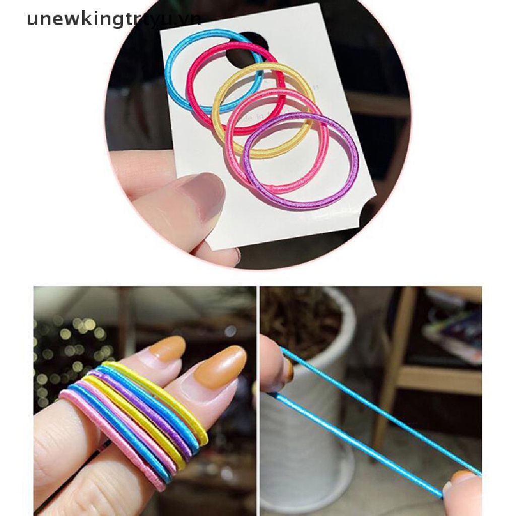 Set 100 Dây Buộc Tóc Co Giãn Nhiều Màu Sắc Dành Cho Bé Gái
