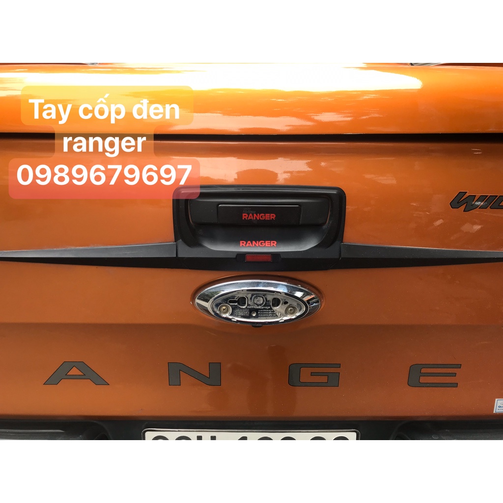 Ốp tay cửa, hõm cửa ô tô Ford Ranger 2016- 2021, MẪU MẠ,NHỰA ĐEN ABS cao cấp