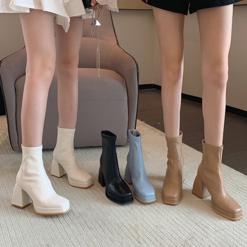 Bốt Nữ Cao Cổ TRINH LÊ SHOP GIÀY BOOTS Da Mềm Đế Đúp Cao Cấp Hàng Hộp ...