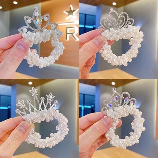 Dây buộc tóc Vương Miện ngọc Nhân Tạo dễ thương cho bé HaminStore