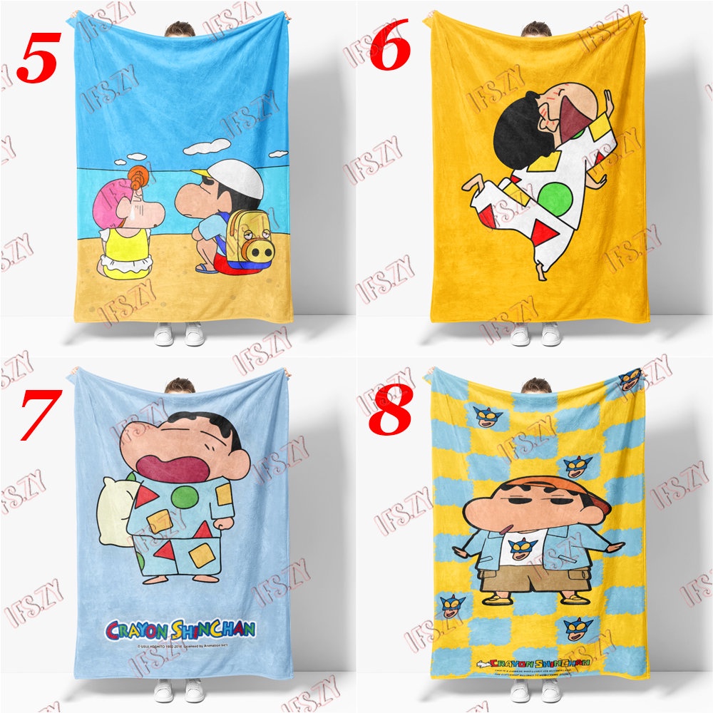 Chăn flannel Điều Hòa Không Khí 4 Kích Thước In Hình Cậu Bé Bút Chì shin-chan Dễ Thương
