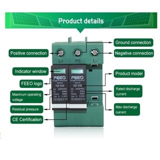 Chống sét lan truyền cho mạch điện một chiều hãng FEEO 800VDC 20/40 KA
