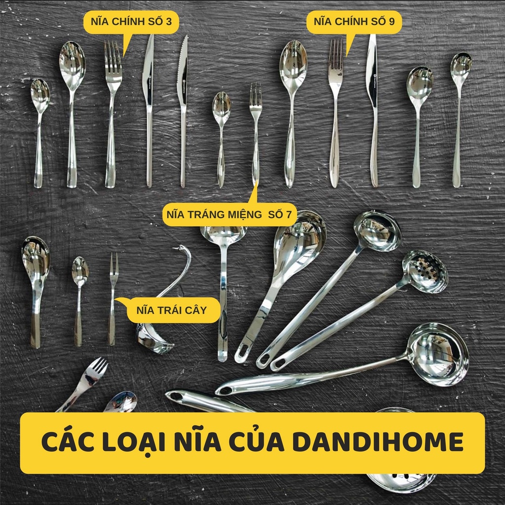 Ảnh Nĩa DandiHome ăn trái cây, hoa quả, ốc, bánh kem inox 304 cao cấp - Sản phẩm lẻ 1 cái 3