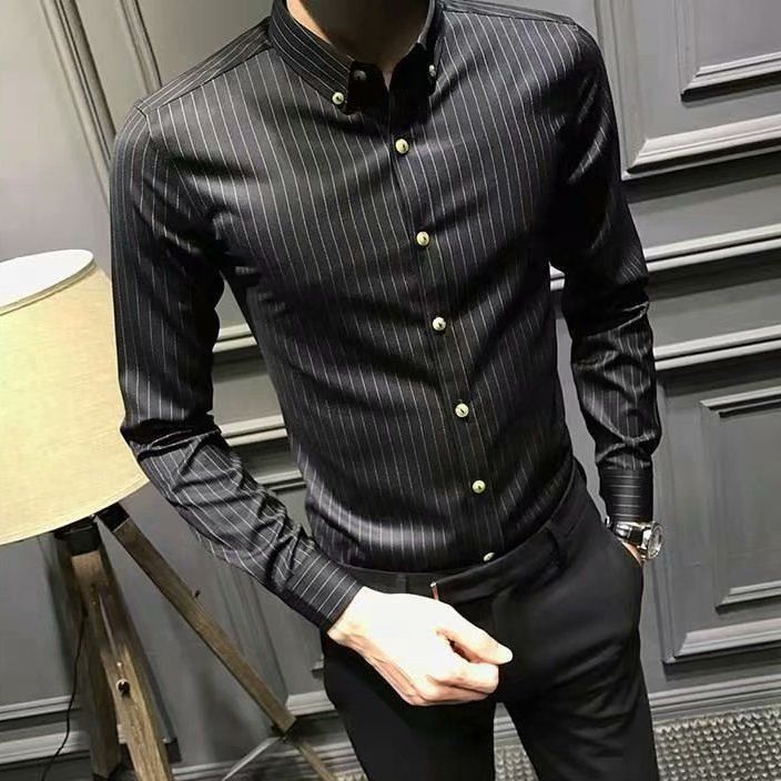 Áo Sơ Mi Nam Dài Tay Sọc Dọc Phong Cách Doanh Nhân Mới