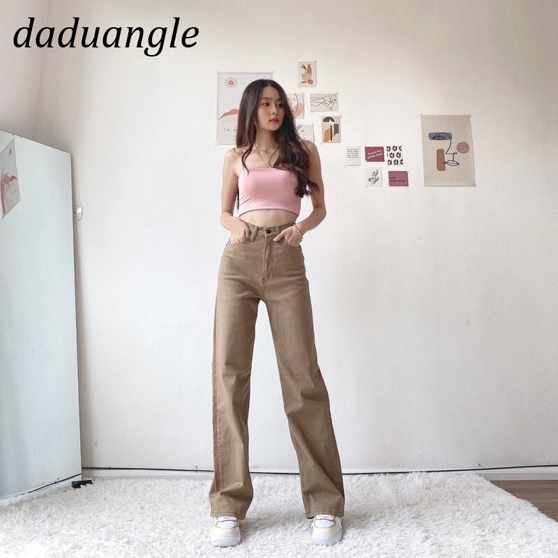 Ảnh Quần jean Daduhey lưng cao dáng rộng size lớn thời trang phong cách Hàn Quốc mới cho nữ 2