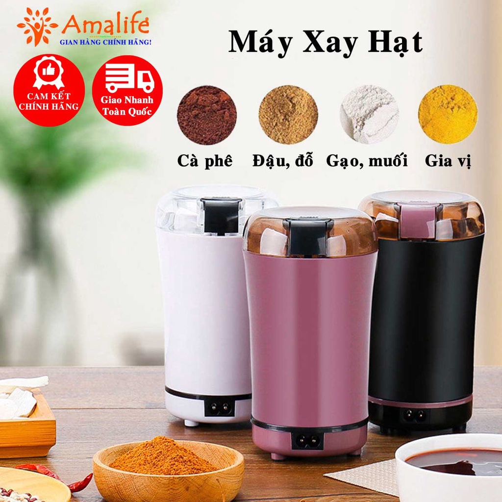 Máy Xay Hạt Khô, Bột Ngũ Cốc, Cafe, Thảo Dược, Các Loại Hạt Cực Nhanh Chỉ Từ 6 Đến 18 Giây Chính Hãng Amalife