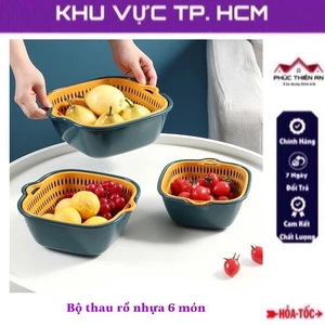 Bộ thau rổ nhựa 6 món - đa năng, tiện dụng