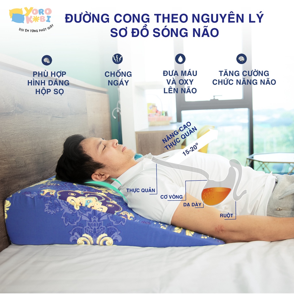 Ảnh Gối chống trào ngược dạ dày chống thoái hóa cổ Yorokobi cao 16cm 4