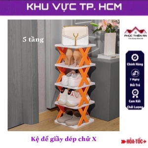 Kệ để giầy dép 5 tầng chữ X có thể tháo rời, gấp gọn