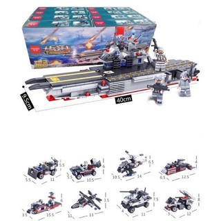 Đồ chơi Xếp Hình-đồ chơi lắp ghép 763 chi tiết Sân Bay Siêu Cấp 8 Trong 1 CLIP THẬT SHOP TỰ QUAY