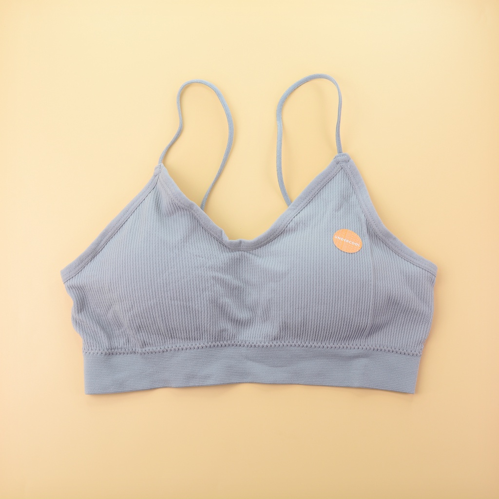 Áo Bra thể thao, yoga, UNDERCOOL 2 Dây Gân Tăm Cổ V Sexy Vải Mềm Thoải Mái AL03