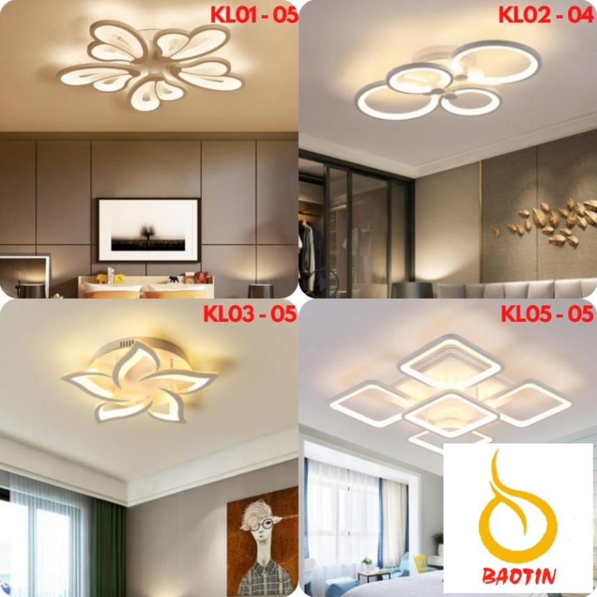 Đèn trần, đèn ốp trần kèm trang trí phòng khách, phòng ngủ, trần thạch cao 3 chế độ ánh sáng (Bảo hành 1 năm)