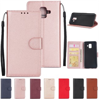 Dành Cho Samsung Galaxy J4 J6 Pro On6 On5 On7 Plus 2018 J4 + J6 + J3 J5 J7 Prime J250 J610 J400 J415 Ốp Lưng Da Mềm Khe Cắm Thẻ Chống Sốc Ví Flip Cover