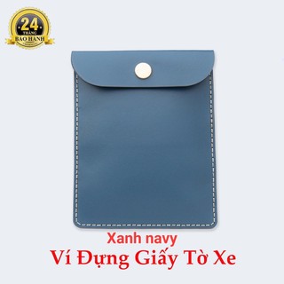 Ví Da Bò Thât Đựng Giấy Tờ, Đăng Kiểm Xe Ô Tô 1 ngăn Nhiều màu sắc Bảo hành 2 năm, Khắc tên và số điện thoại chủ xe