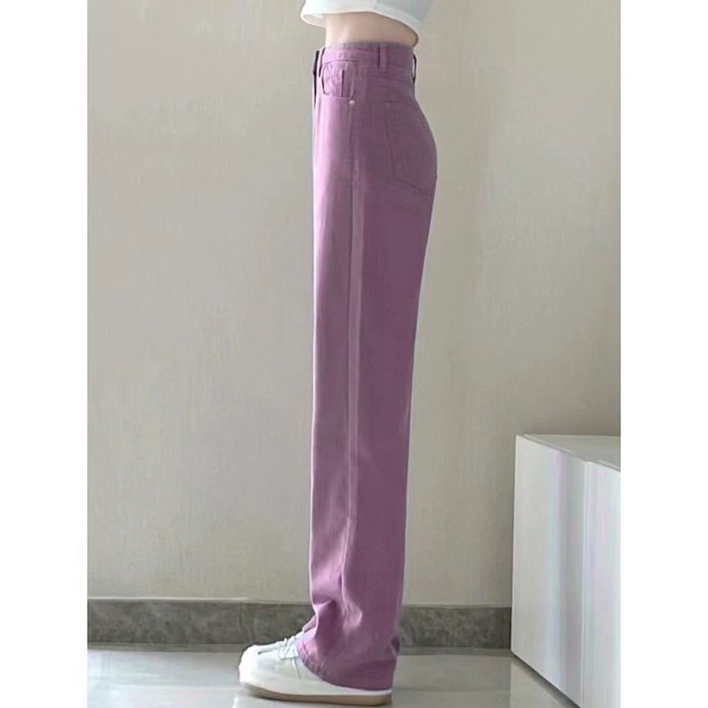 Ảnh Quần jeans DaDuHey phiên bản 2022 Hàn Quốc phong cách hoài cổ eo cao dáng rộng suông dành cho nữ 2