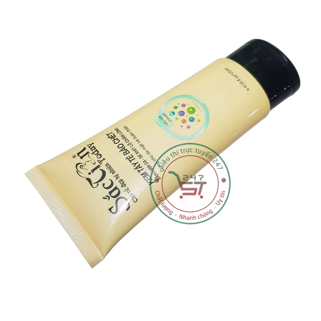 Tẩy tế bào chết body hiệu quả với kem tẩy tế bào chết Sắc Tiên 120g (Vàng) Tẩy da chết cho da mặt giúp trắng da