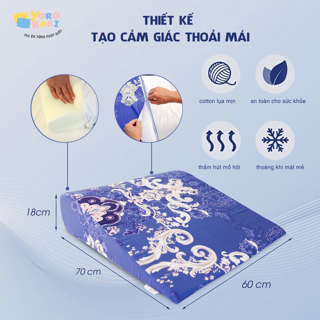Ảnh Gối Chống Trào Ngược Dạ Dày Người Lớn Yorokobi Chính Hãng (Duy nhất bo tròn chống trượt) 4