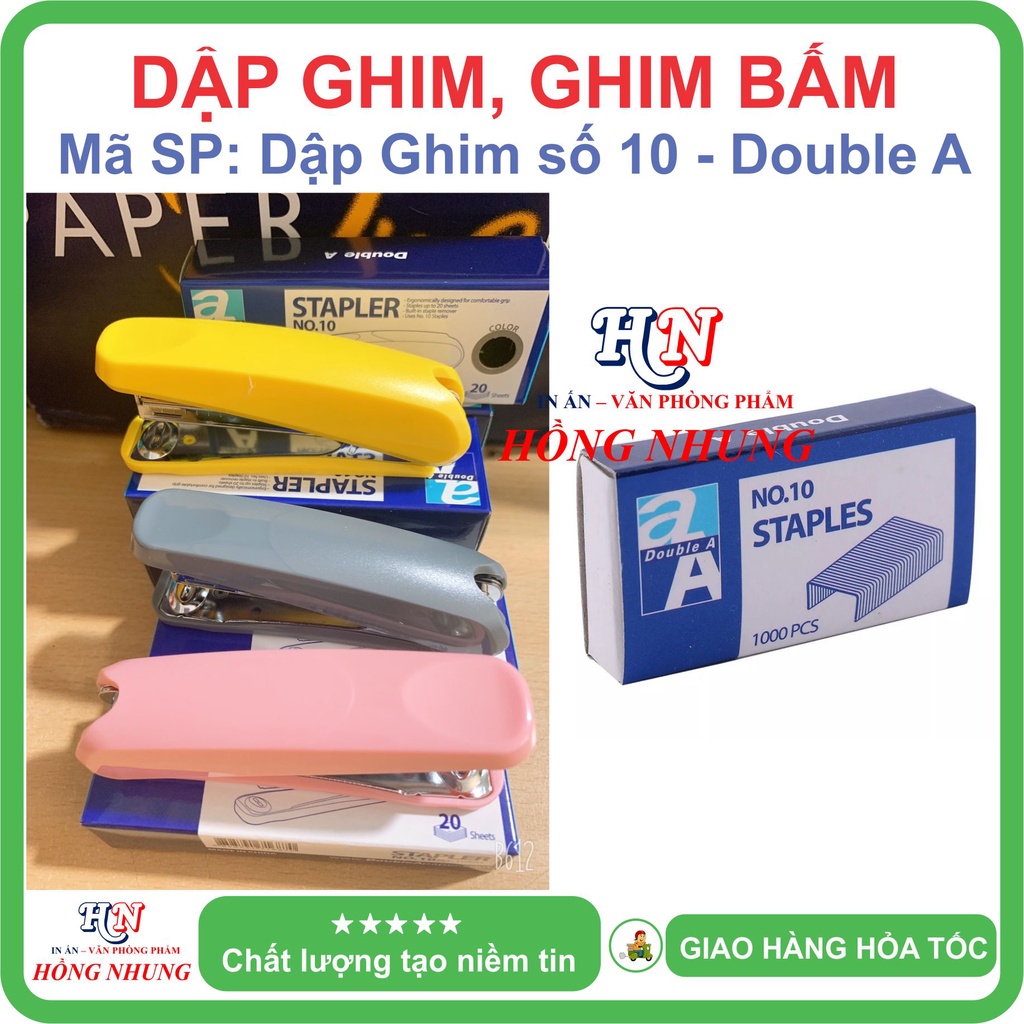 [SALE] Dập Ghim, Bấm Ghim Double A Số 10 + Tặng kèm 1 hộp kim Bấm nhỏ ...