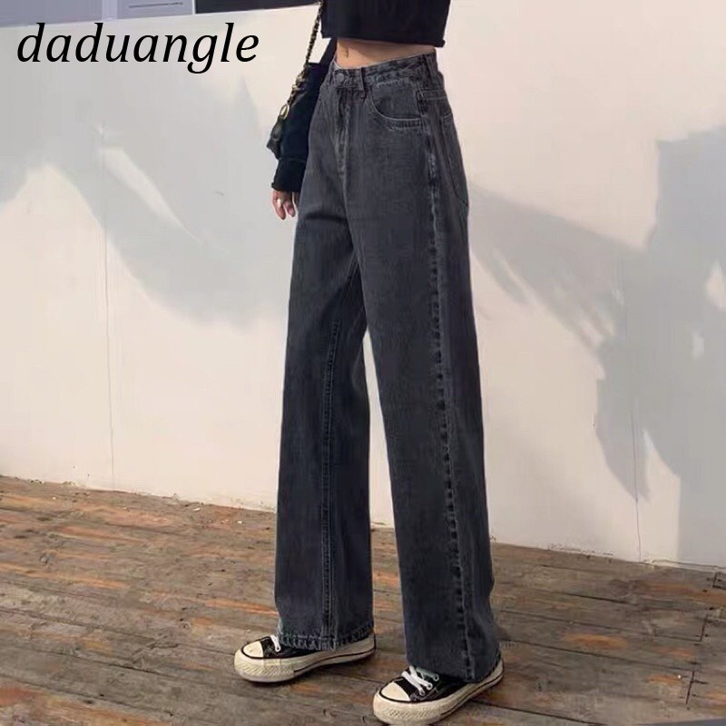 Ảnh Quần jean Daduhey lưng cao ống rộng size lớn thời trang phong cách Hàn Quốc cho nữ 4