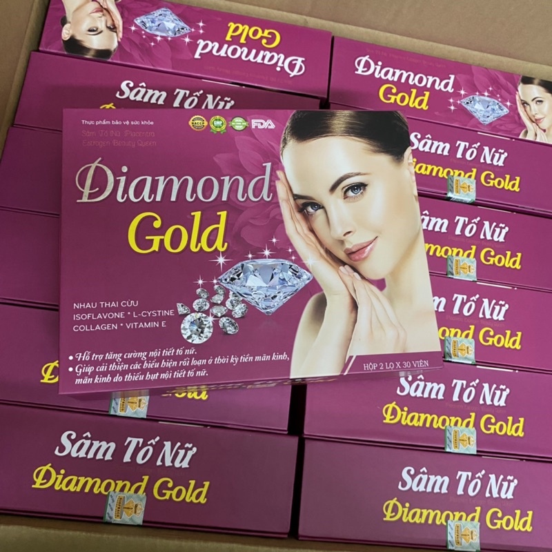 Viên uống nội tiết tố nữ Sâm tố nữ DIAMOND GOLD Hộp 2 lọ x 30 viên ...