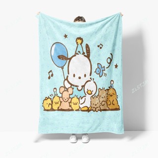 Pochacco Flannel Chăn Sanrio Hoạt Hình Dễ Thương Trẻ Em Thời Trang Mềm Mại Thoải Mái Ấm Giường Chăn Quà Tặng Sinh Nhật