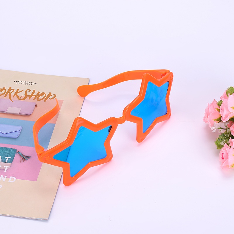 MIAOYA Phóng đại Màu sắc thời trang Ngôi sao năm cánh Full Frame Kính cá tính Lễ hội Kính dự tiệc
