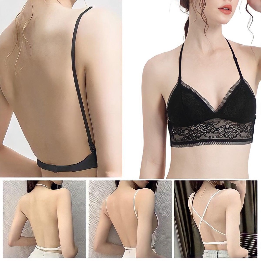 Áo lót nữ bra không gọng mút mỏng lưng thấp, Áo bralette ren chuyên mặc áo hở lưng AB07N [95's House]