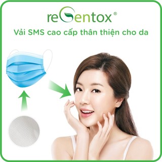 Hộp Khẩu Trang Y Tế 3 Lớp Regentox Chống Thấm, Lọc Bụi, Kháng Khuẩn 50 Cái/Hộp Mềm Êm Dễ Thở