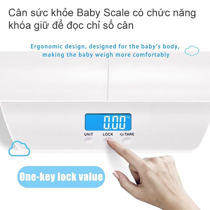 Cân Điện Tử Cho Bé Sơ Sinh Kết Hợp Đo Chiều Cao BABY SCALE Tải Trọng 100Kg