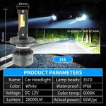 Sẵn sàng Cổ phần 9005 9006 H11 H4 H7 H11 Bóng đèn pha LED 130W 28000LM Một cặp 6500K Cắm và chạy Sáng nhất Canbus — ảnh 3