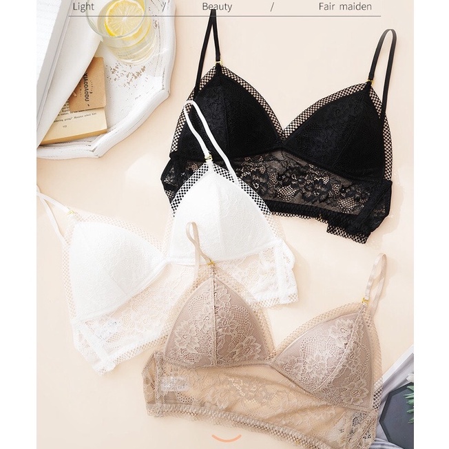 Áo lót nữ bra không gọng mút mỏng lưng thấp, Áo bralette ren chuyên mặc áo hở lưng AB07N [95's House]