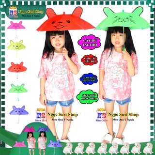 CÂY DÙ TAI THỎ HÌNH THÚ CHO BÉ DÙNG ĐỂ ĐI CHƠI CHE NẮNG MƯA SIÊU CƯNG - CÂY DÙ CHO BÉ YÊU