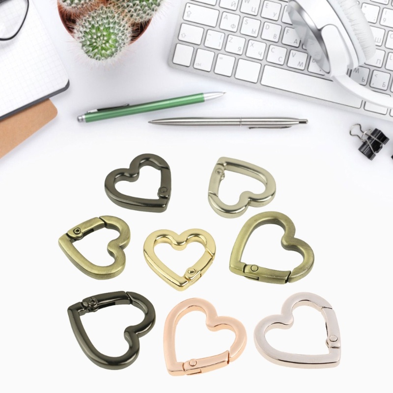WU Kim Loại O Nhẫn Lò Xo Khóa Có Thể Mở Hình Trái Tim Carabiner Móc Khóa Túi Kẹp