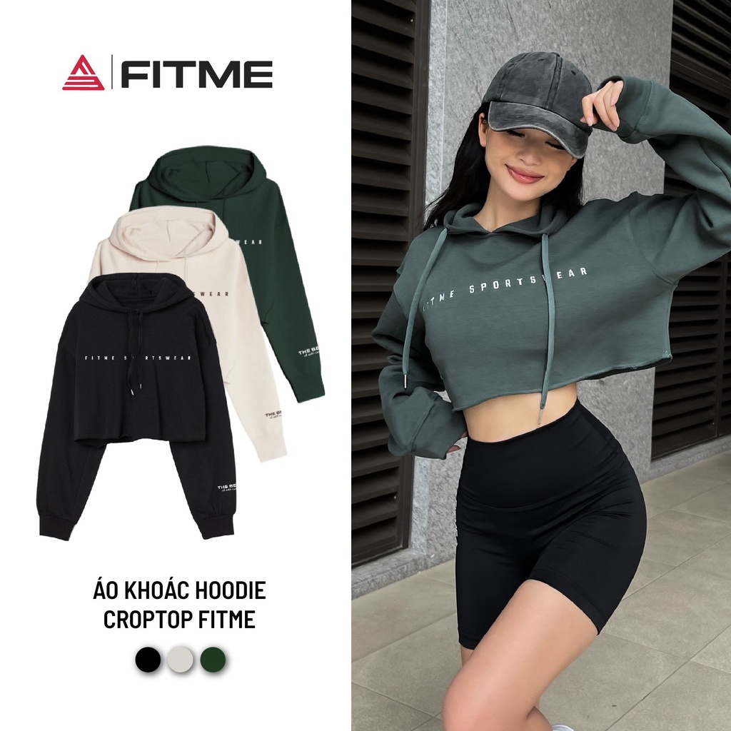 Áo khoác hoodie croptop Fitme local brand chất cotton dày dặn form rộng thể thao cá tính unisex HDCT