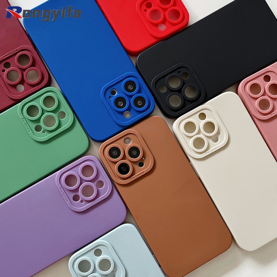 Ốp Điện Thoại TPU Dẻo Vuông Chống Sốc Màu Trơn Cho Samsung Galaxy A53 M23 F23 M52 A23 A03 Core A73 5G
