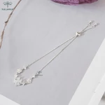 Lắc tay bạc nữ TLEE cỏ bốn lá đá trắng lấp lánh dây rút bạc 925 cao cấp TLEE JEWELRY LT0112 — ảnh 7
