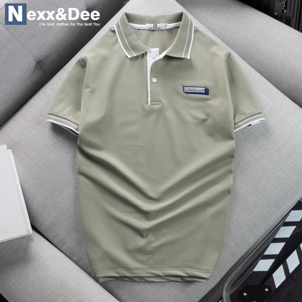 Áo thun POLO nam cá sấu Nexx&Dee phối sọc ngang có cổ bẻ trung niên ...