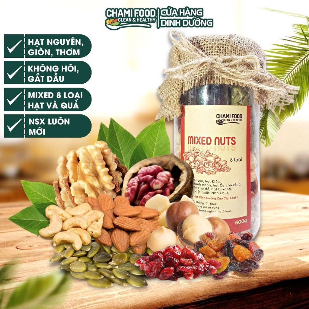 Hạt Dinh Dưỡng Mix Chami Food 8 Loại Siêu Hạt 500g Loại 1Granola Ăn ...