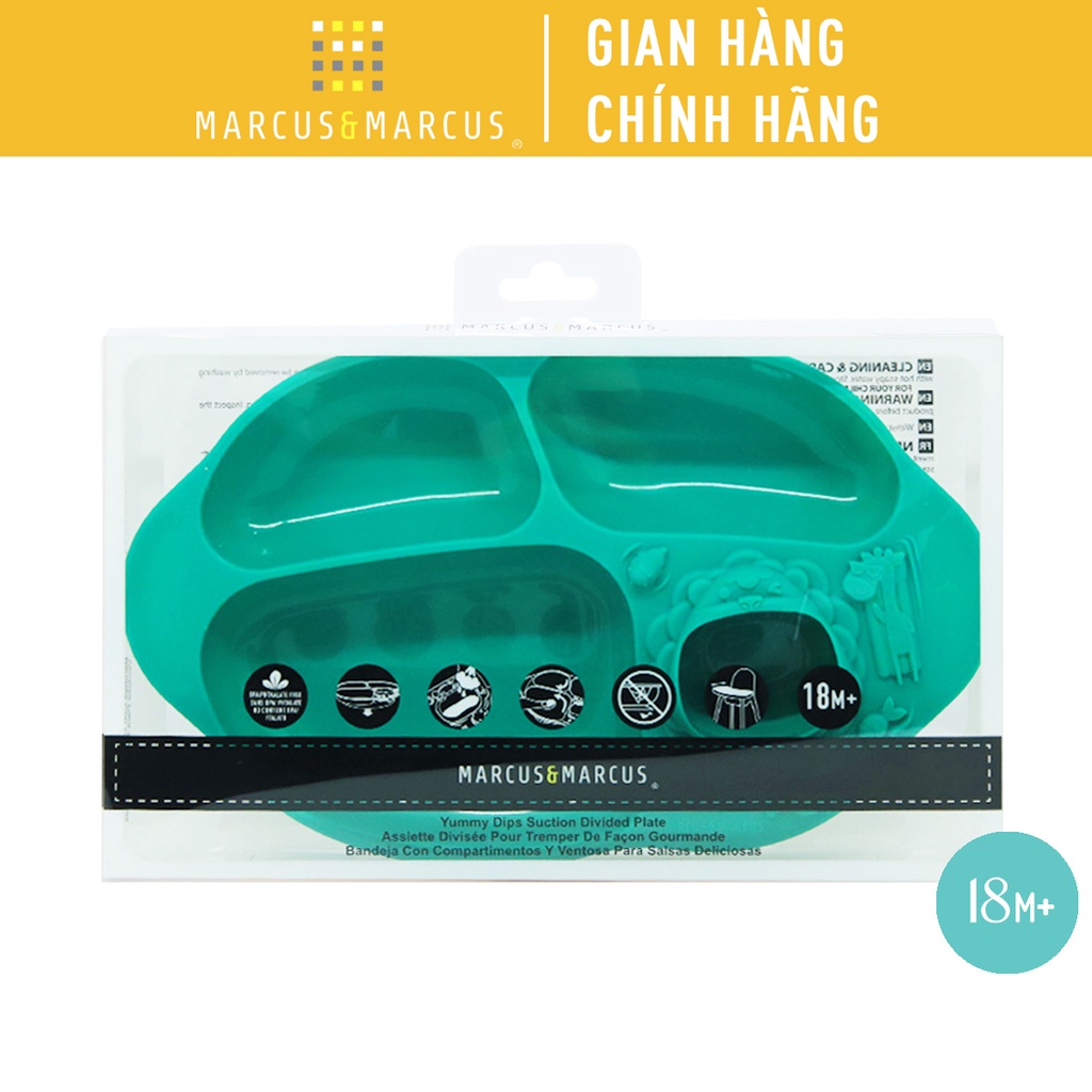 Ảnh Đĩa ăn dặm silicon chia ngăn có đế hút chân không chống đổ Yummy Marcus & Marcus, cho bé từ 18 tháng - Ollie 1