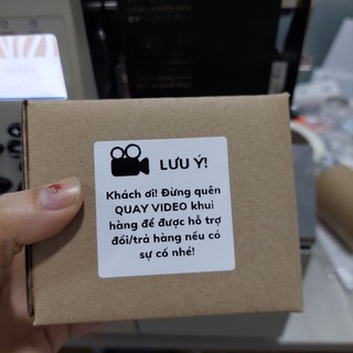 Tem dán nhắc khách quay video sẵn keo, kích thước tem 5x5cm