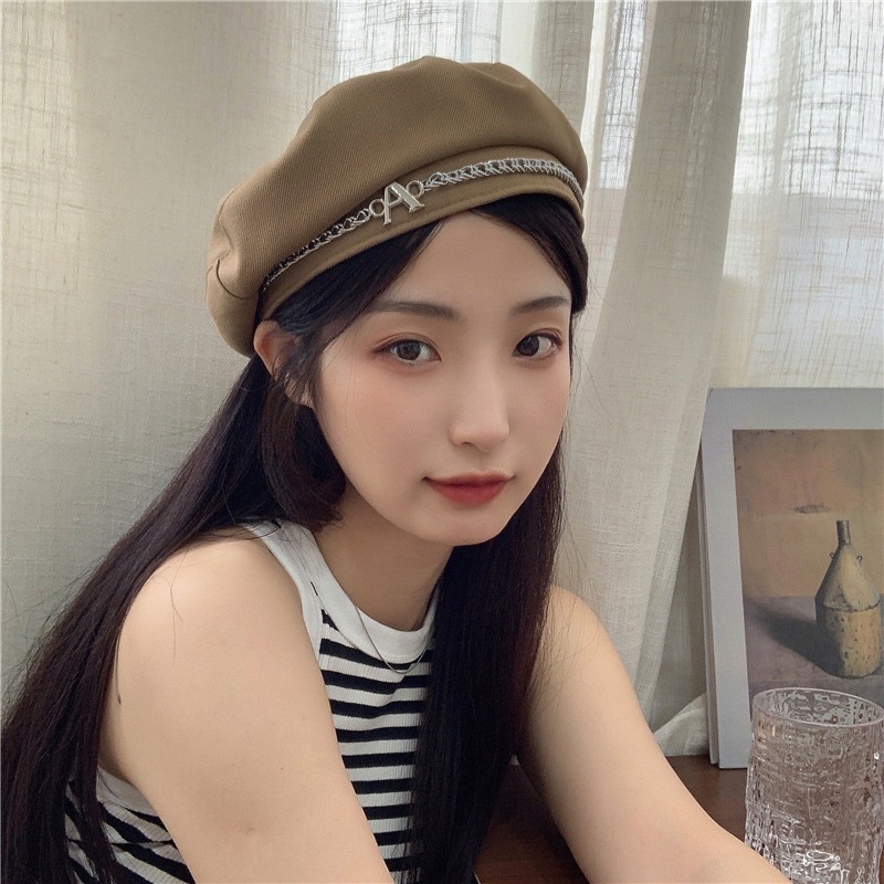 MŨ NỒI,BERET KAKI XỊN DÂY CHỮ A THỜI TRANG NAM NỮ