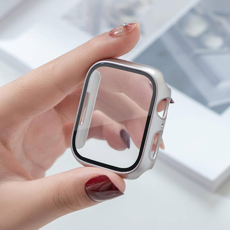 Ốp Lưng Toàn Diện 360 Ốp Lưng Cứng Mờ Cho Apple Watch Series 9 8 7 6 5 4 3 2 1 SE SE2 Vỏ Kính Cường Lực Cho iWatch 45mm 41mm 44mm 40mm 42mm 38mm
