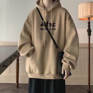 M-8XL Áo Hoodie nam bigsize unisex nam nữ form rộng tay lỡ phông Mỹ Áo hoodie in chữ Khak phong cách Hàn Quốc Áo len dài tay cỡ lớn