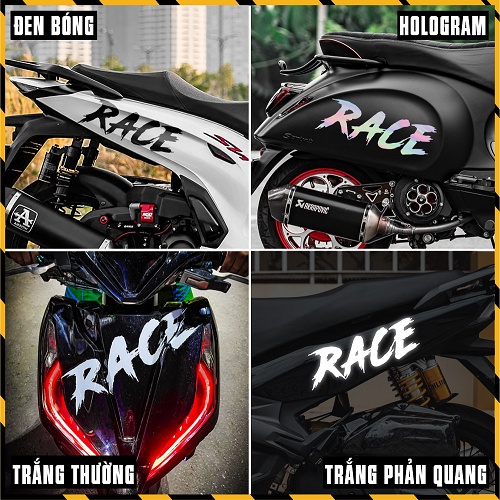 [Mua 1 Tặng 1] Tem Dán RACE Đổi Màu Phản Quang Hologram | DVT-RACE ...