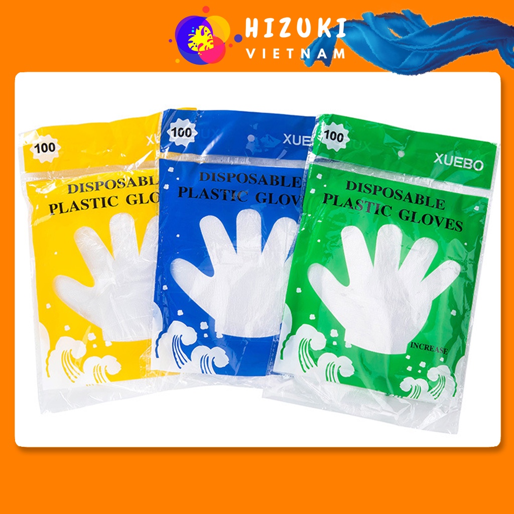 Bao tay nylon dùng 1 lần túi 100 cái